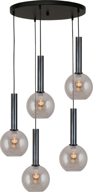 Masterlight Bella 2 Pendelleuchte 5-flammig rund in Gold mit Glas in Gold Fumé-Getupftes Öl - Bild 1