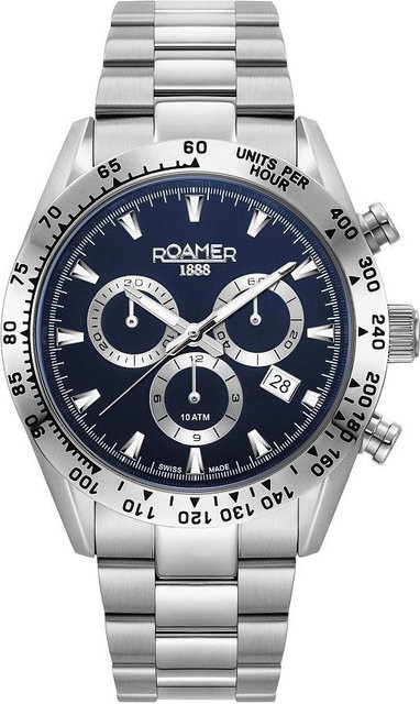 Roamer Chronograph, Edelstahl, Quarz, 42 mm, Blau, Herren - Bild 1