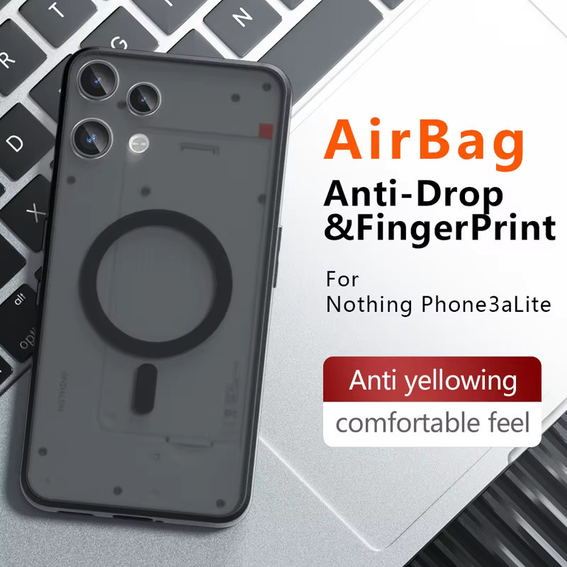 ELVEV Magnetische Hülle für Nothing Phone 3A Lite mit Anti-Drop Airbags, Matte Oberfläche und Saugnapf-Funktion - Bild 5