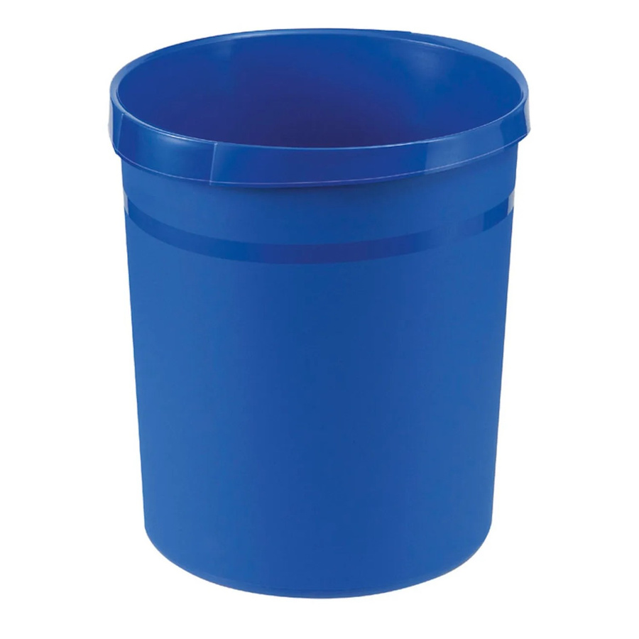 PROREGAL Klassischer Runder Papierkorb aus Kunststoff in Blau, H: 35 cm, Ø: 31,2 cm - Bild 2