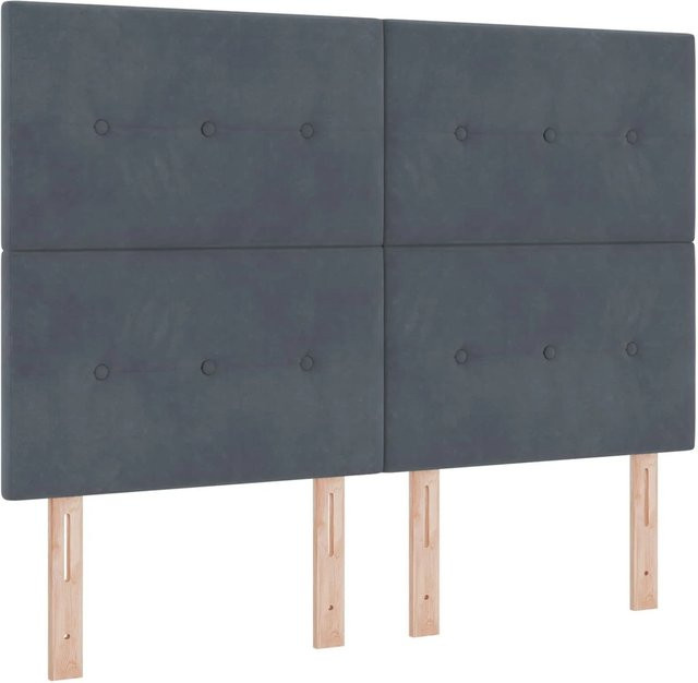vidaXL LED Kopfteil in Grau mit integrierten LED-Lichtleisten, Breite: 144 cm - Bild 1