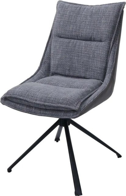 Drehbarer Esszimmerstuhl MCW-N71 in Grau mit Auto-Return Funktion und Öko-Tex zertifiziertem Stoff und Kunstleder - Bild 2