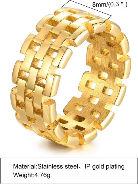 Ring Edelstahl, Gold, Damen, US Size 11 - Bild 1
