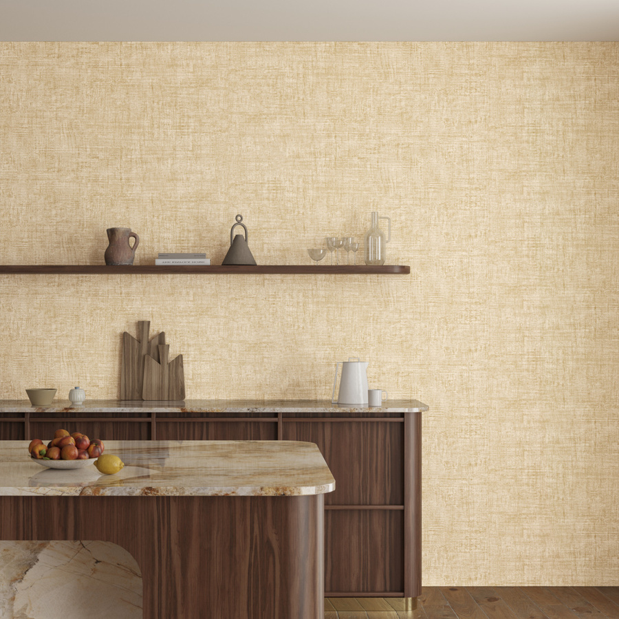 Arte International Essentials Wallpaper Brushed Suede in Beige und Gelb mit abstraktem Design - Bild 1