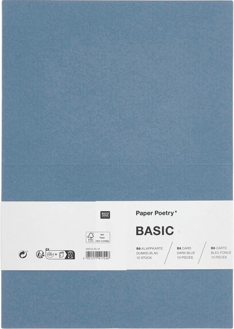 Rico Design Paper Poetry Klappkarten Basic B6 Dunkelblau 10 Stück - Bild 1