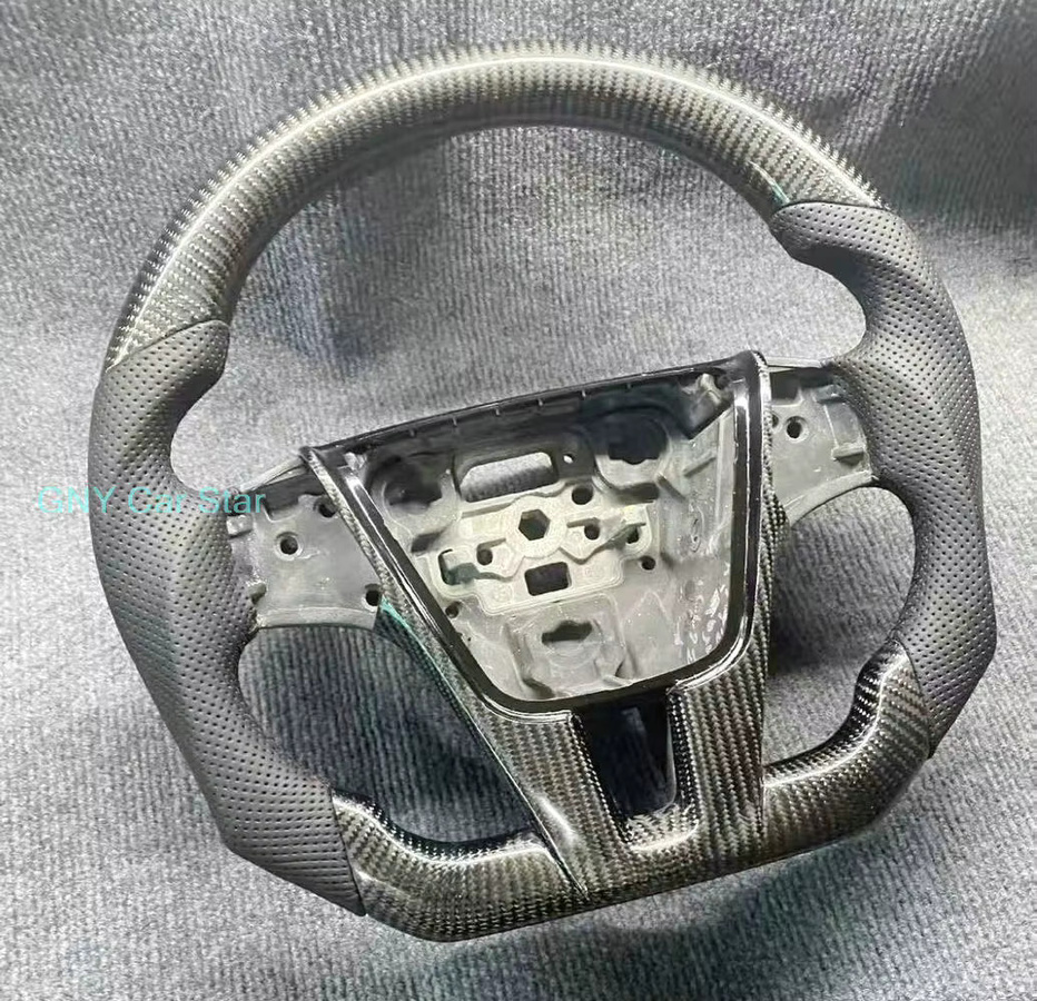 Echtes Carbonfaser-Leder-Lenkrad für Volvo S60 S60l V60 V40 XC60 (2010-2018) in Schwarz - Bild 2