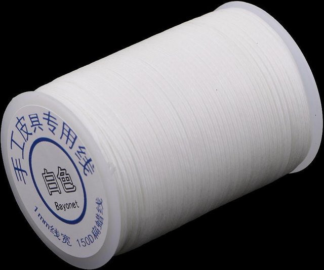 DIY Mall Geflochtener 150D-Faden aus gewachstem Polyester für DIY-Lederarbeiten in Weiß - Bild 1