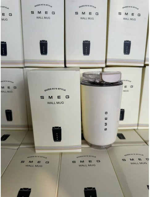 Smeg Edelstahl-Vakuum-Reisebecher auslaufsicher und isoliert, 240 ml, Weiß - Bild 1