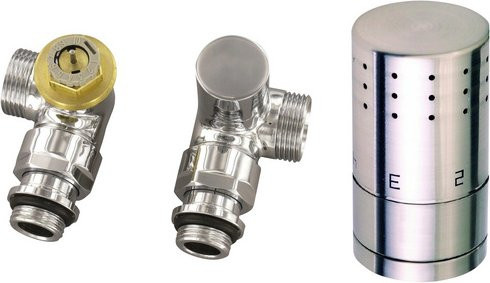 Ximax Thermostat-Set Typ SX Winkeleck in Chrom und Silber, B/H/T: 14,5 x 15,5 x 4,5 cm - Bild 1