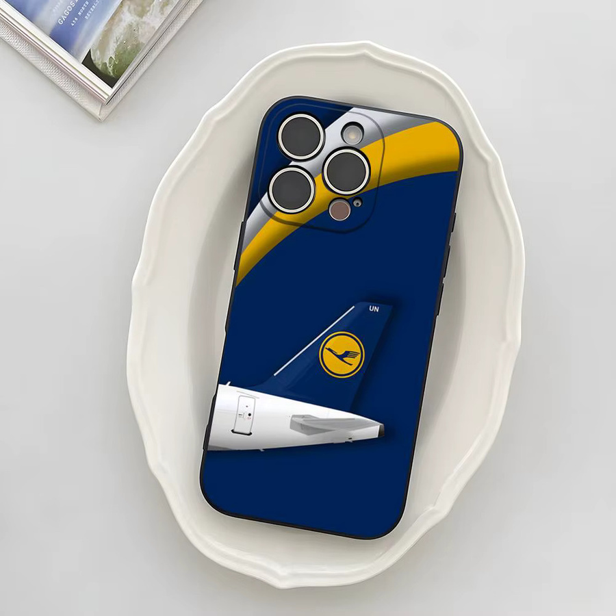 Lufthansa German Airlines Handyhülle für iPhone 17 16 15 14 13 12 Pro Max Plus Mini in Schwarz als Softshell-Hülle - Bild 2
