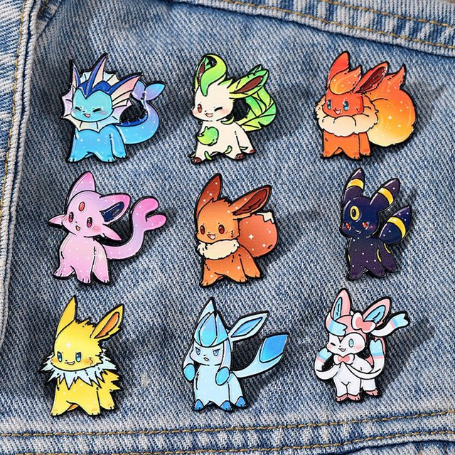Bandai Pokémon Eevee Flareon Emaille-Pins, 9-teiliges Set - Bild 1