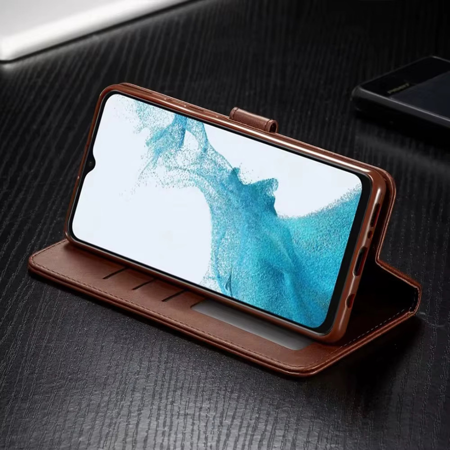 Leder Brieftasche Handyhülle für Samsung Galaxy A-Serie in Pink oder Braun - Bild 2