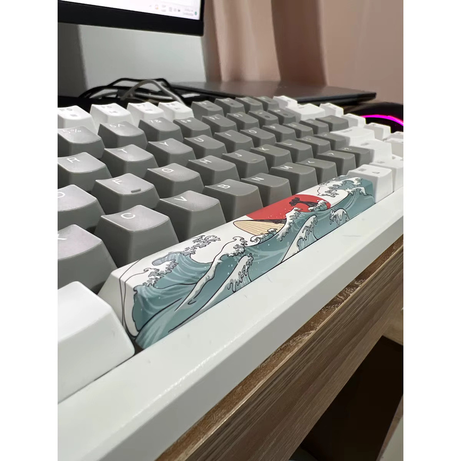 2 Stück Esc und Space Bar Keycaps Coral Sea von Esc + Space Bar in Multicolor, PBT Material, OEM-Höhe für mechanische DIY-Tastaturen, 6,25u Taste - Bild 2