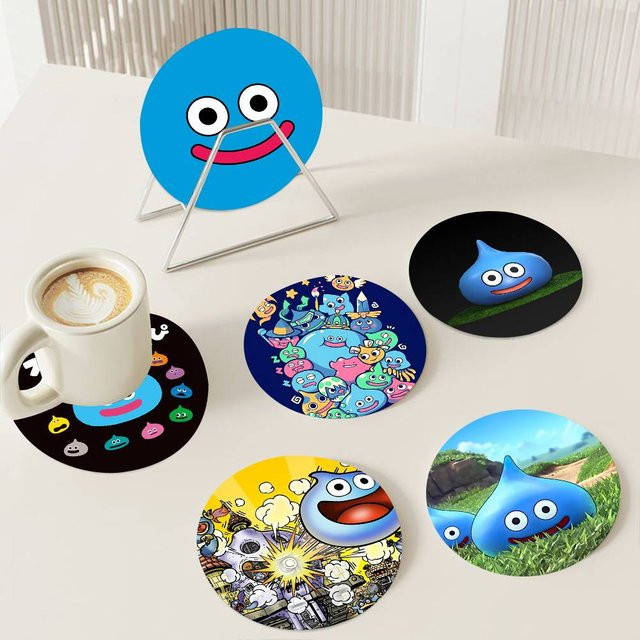 Holzuntersetzer Dragon Quest Rocket Slime mit Farbdruck, rund, Mehrfarbig - Bild 1