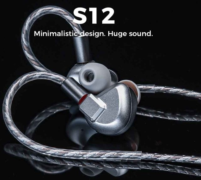LETSHUOER S12 In-Ear HiFi-Kopfhörer mit 14,8mm Planar-Magnet-Treiber, kabelgebundene Monitore für Gaming in Grau - Bild 1