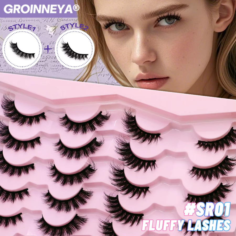Veltrinay 3D-Wispy falsche Wimpern, Unisex - Bild 3