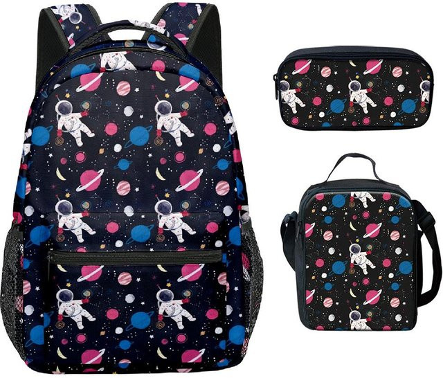 Fancy Style Studio 3er-Set Schulaccessoires mit Weltraum-Astronauten Motiv in Blau - Bild 1