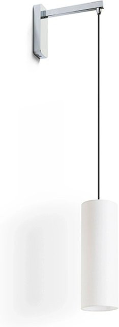 Rendl Wandleuchte Hudson Weiß mit verchromtem Arm und Textilschirm E27 11 W - Bild 1