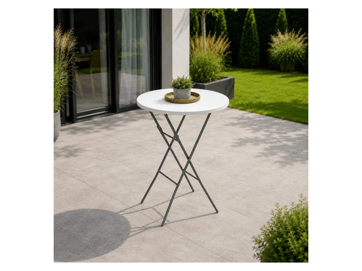 Greemotion Stehtisch San Remo Klapptisch rund weiß Durchmesser: 80 cm, Höhe: 110 cm - Bild 2