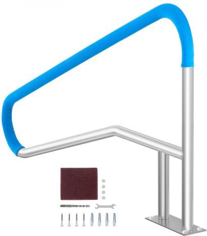 VEVOR Pool-Handlauf aus Edelstahl mit Grundplatte und Griffabdeckung für Innen- und Außenpools, B/H/T: 137,9 x 92,5 x 10 cm - Bild 1
