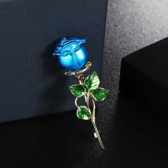 YIRAN Brosche, Rose Blume, Kristall, Strass, Damen, Schwarz - Bild 1
