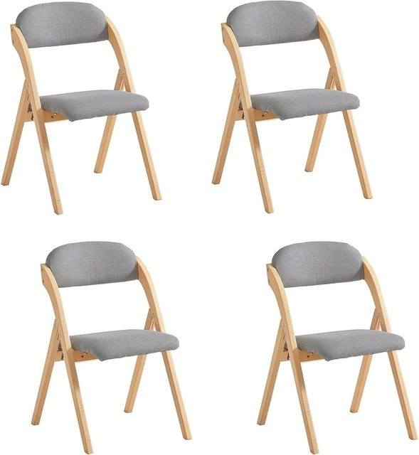 SoBuy 4er Set Esszimmerstühle Klappstühle Polsterstühle mit Lehne in Grau FST92-Nx4 - Bild 1