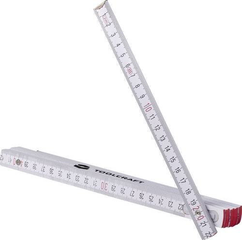 TOOLCRAFT Faltmaßstab aus Buche in Weiß, Länge: 200 cm - Bild 1
