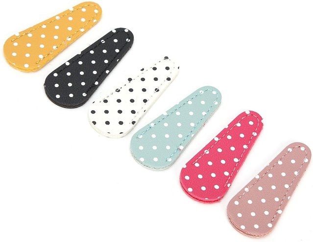 6 Stück Igeteck Stickschere-Schutzhüllen aus Kunstleder für DIY-Handwerk in Weiß und Multicolour - Bild 1