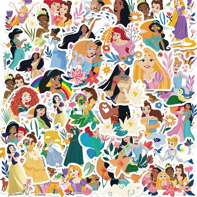 Disney Prinzessin Rapunzel Ariel Schneewittchen Cartoon-Aufkleber, 10/30/50 Stück - Bild 1