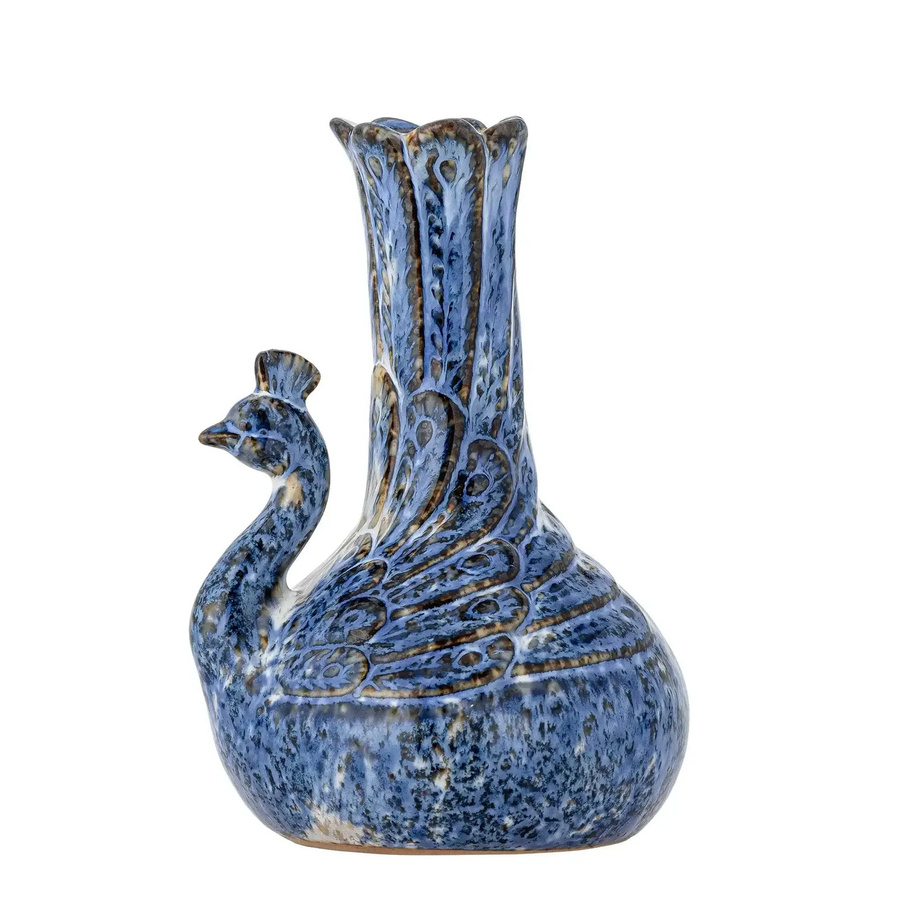 Bloomingville Keramikvase Kali in Blau im skandinavischen Design, Höhe: 16 cm - Bild 1