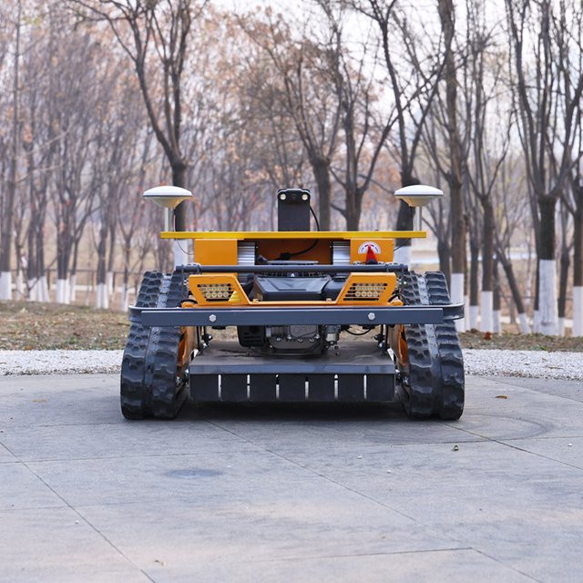 AIWEIYA GPS-Roboter Forestry Mulcher Gelb – Automatischer ferngesteuerter Grasschneider und Rasenmäher mit Akkubetrieb für Garten und Landwirtschaft - Bild 1