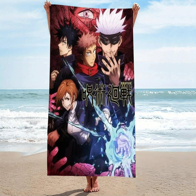 Jujutsu Kaisen Gojo & Geto Strandtuch aus Mikrofaser, B/B: 120 x 180 cm, Multicolor - Bild 1