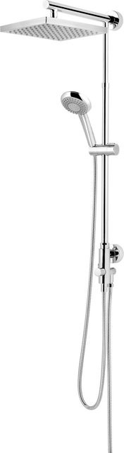 Schulte Duschsystem Rain mit Umsteller und Handbrause, verchromt, eckig - Bild 1