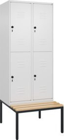 C+P Doppelstock-Spind Classic PLUS mit Sitzbank, 2 Abteile, Buche-Hartholz, B/T/H: 212 x 80 x 81,5 cm - Bild 1