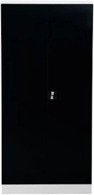 PROREGAL Stahlschrank Bee mit 4 Fachböden und Schließbares Türsystem, Weiß-Schwarz, H x B x T: 195 x 92 x 60 cm - Bild 1