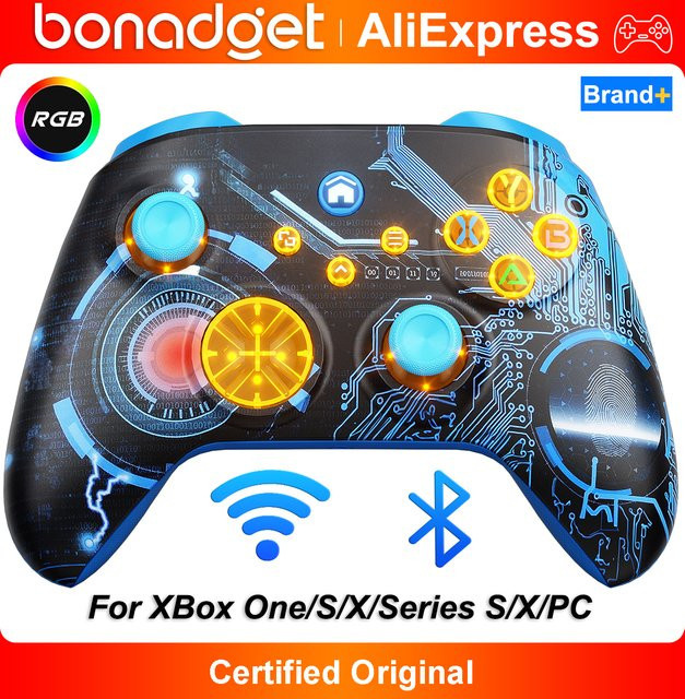 Bonacell Kabelloser RGB Controller für Xbox und PC mit Hall-Effekt, Bluetooth und WLAN, Farbe: Blau - Bild 1