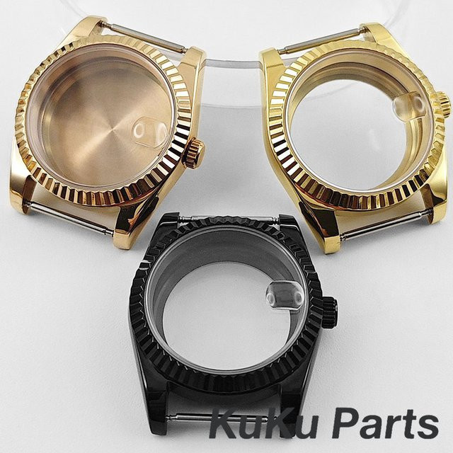 HUANXIAO Uhrengehäuse, PVD Schwarz, Saphirglas, 36mm/40mm - Bild 1