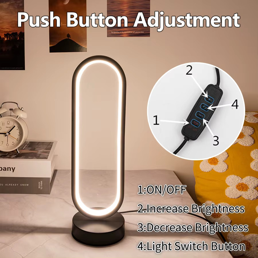 AVACOM LED Ring Nachtlampe dimmbar in Weiß und Schwarz für Schlafzimmer und Wohnzimmer - Bild 3