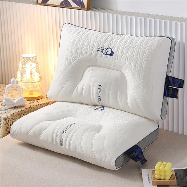 Yiran Furniture Halswirbelkissen Paar aus Latex und Polyester in Weiß, B/B: 74 x 48 cm - Bild 1