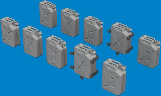 GK Jerry Cans PRINT, Modellzubehör, 1:35, Militär, unmontierter und unbemalter Bausatz - Bild 1
