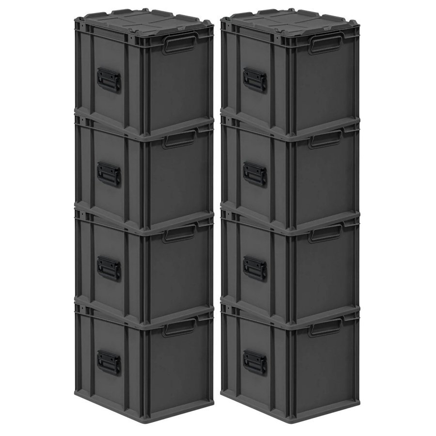 PROREGAL Supersparset 8x Eurobox Nextgen Portable Transportbehälter Schwarz H x B x T: 40 x 33,5 x 30 cm, 30 Liter - Bild 2