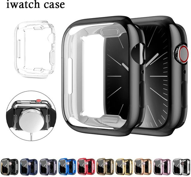 Fomscvka Displayschutzfolie und TPU-Schutzhülle für Apple Watch Case Ultra 49mm sowie iWatch Series 9 8 7 6 5 SE in transparent - Bild 1