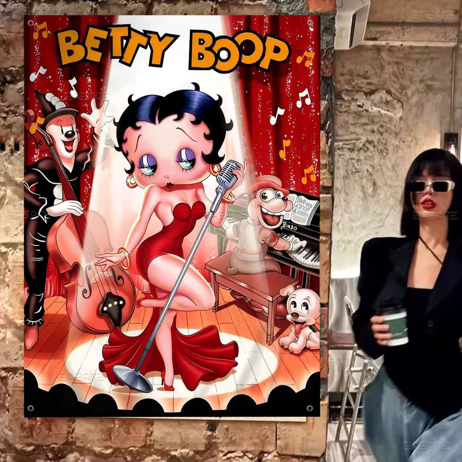 B-BettyS Boop Cheerleading-Banner Retro Flagge Multicolour B/H: 50 x 70 cm - Bild 3
