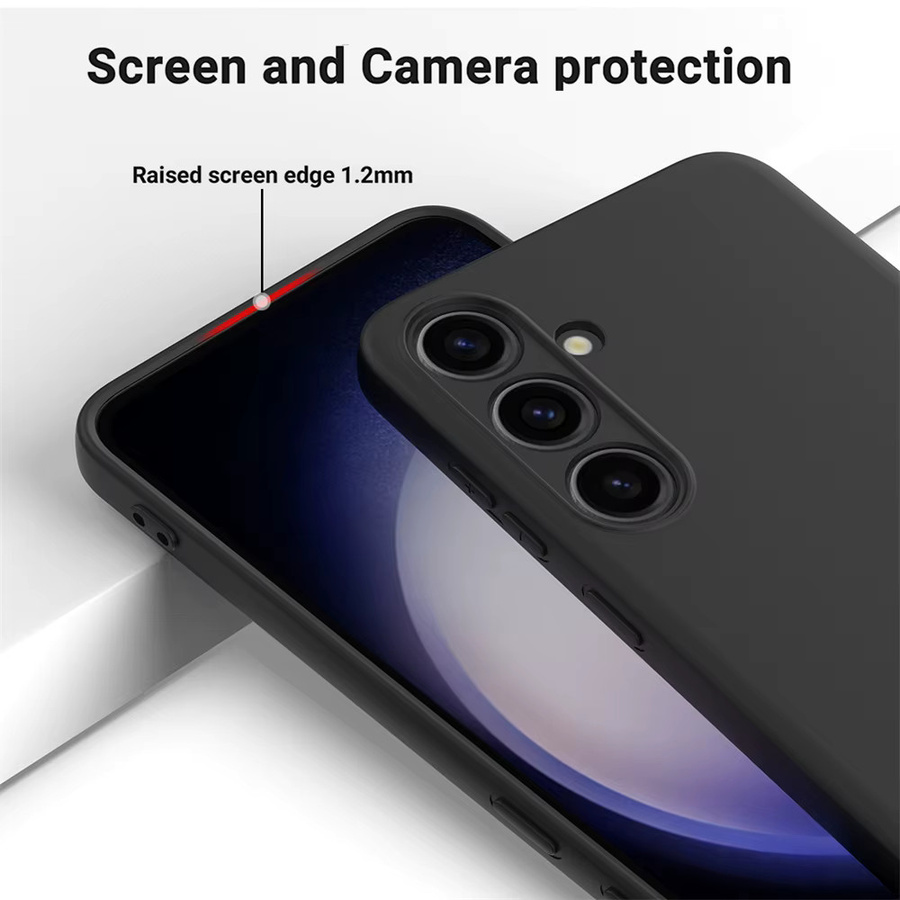 Silikon Schutzhülle mit weichem Flanell-Innenfutter für Samsung Galaxy A72 A71 A51 A42 A36 A35 A34 A33 A32 4G in Schwarz - Bild 2