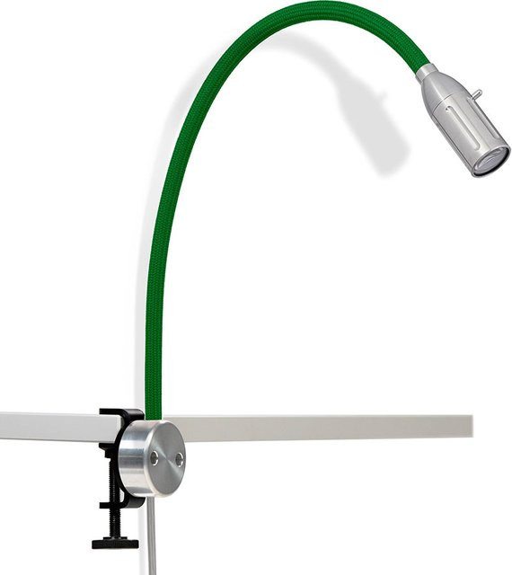 Less-n-more Zeus Essentials LED-Klemmleuchte aus Aluminium in Grün mit warmweißem Licht (2700K) - Bild 1