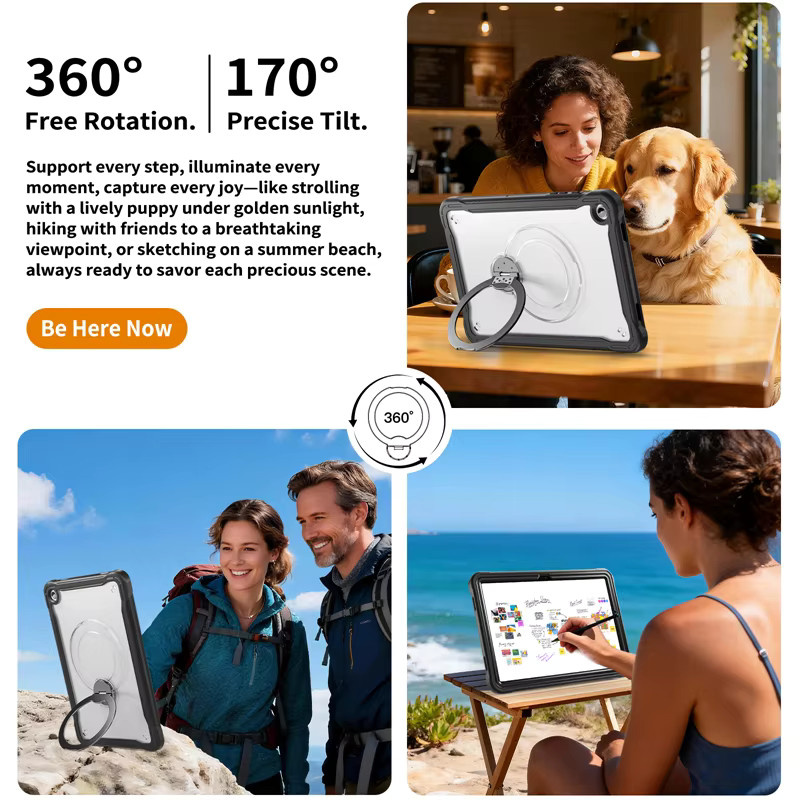Stoßfeste Schutzhülle für Samsung Galaxy Tab A9 Plus 11 Zoll inklusive Displayschutz in Beige - Bild 5