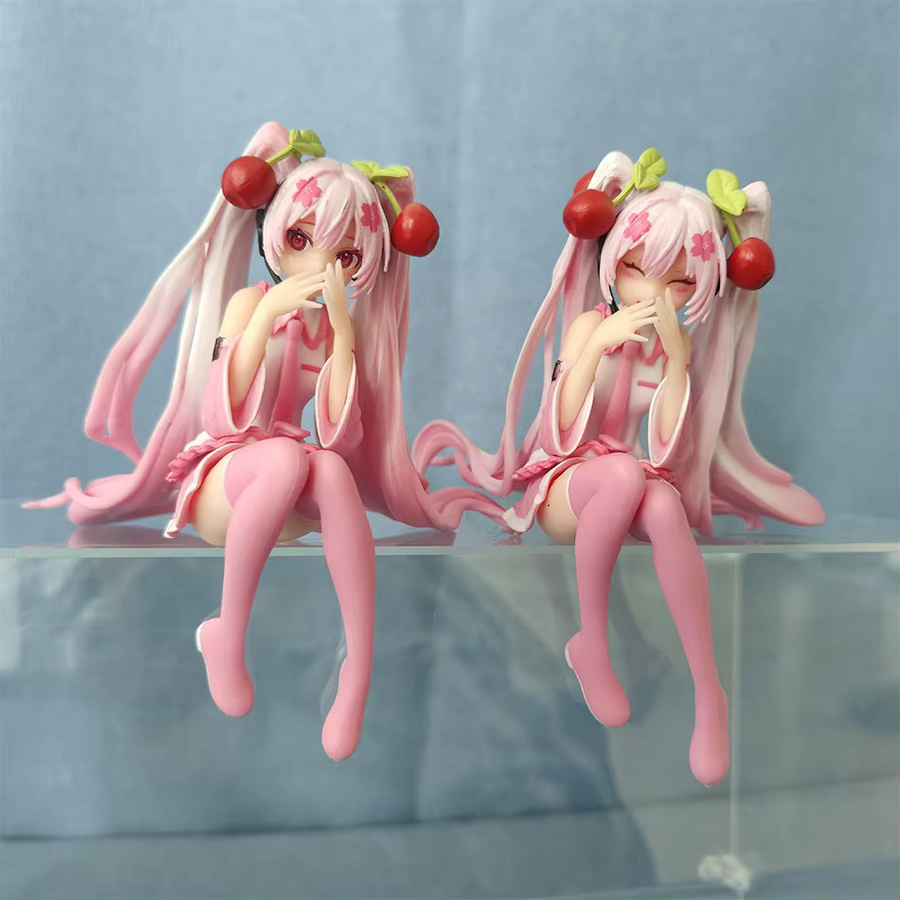 Bandai Anime Figur Hatsune Miku in rosa Kleid mit Kirschblüten-Dekoration aus PVC - Bild 2