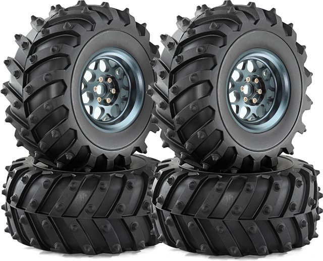 RS Metall 2,2 Beadlock-Räder und Crawler Monster Spike-Reifen, 4-teiliges Set, 1:10, Schwarz - Bild 1