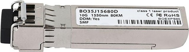 Extreme Networks BlueOptics SFP+ Transceiver 10G-SFP-ZR, LC-Duplex, 10GBASE-ZR, Singlemode Fiber, 1550nm, 80KM, DDM, Farbe: Silber - Bild 1
