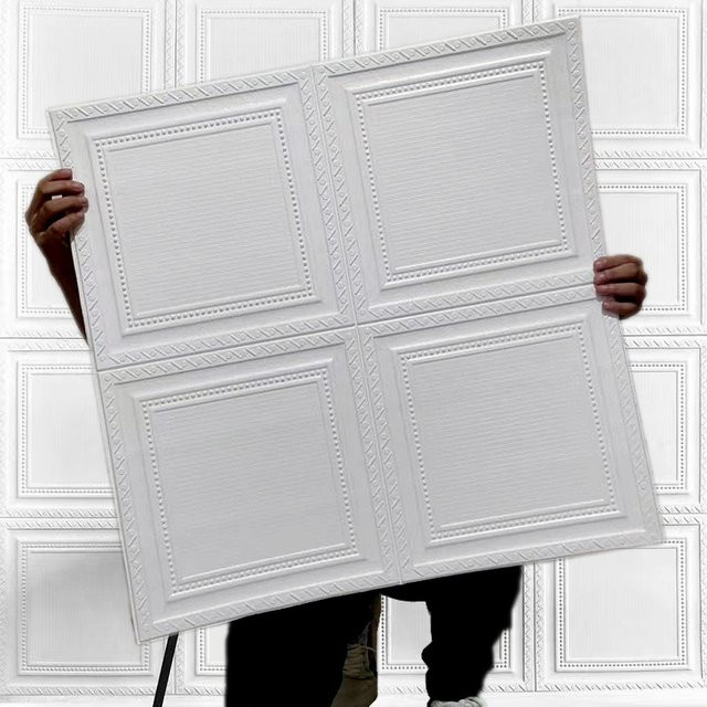 3D Wandtapete ctzsoop in Weiß, geometrisches Design, selbstklebend und wasserdicht, B/H: 35 x 35 cm - Bild 1